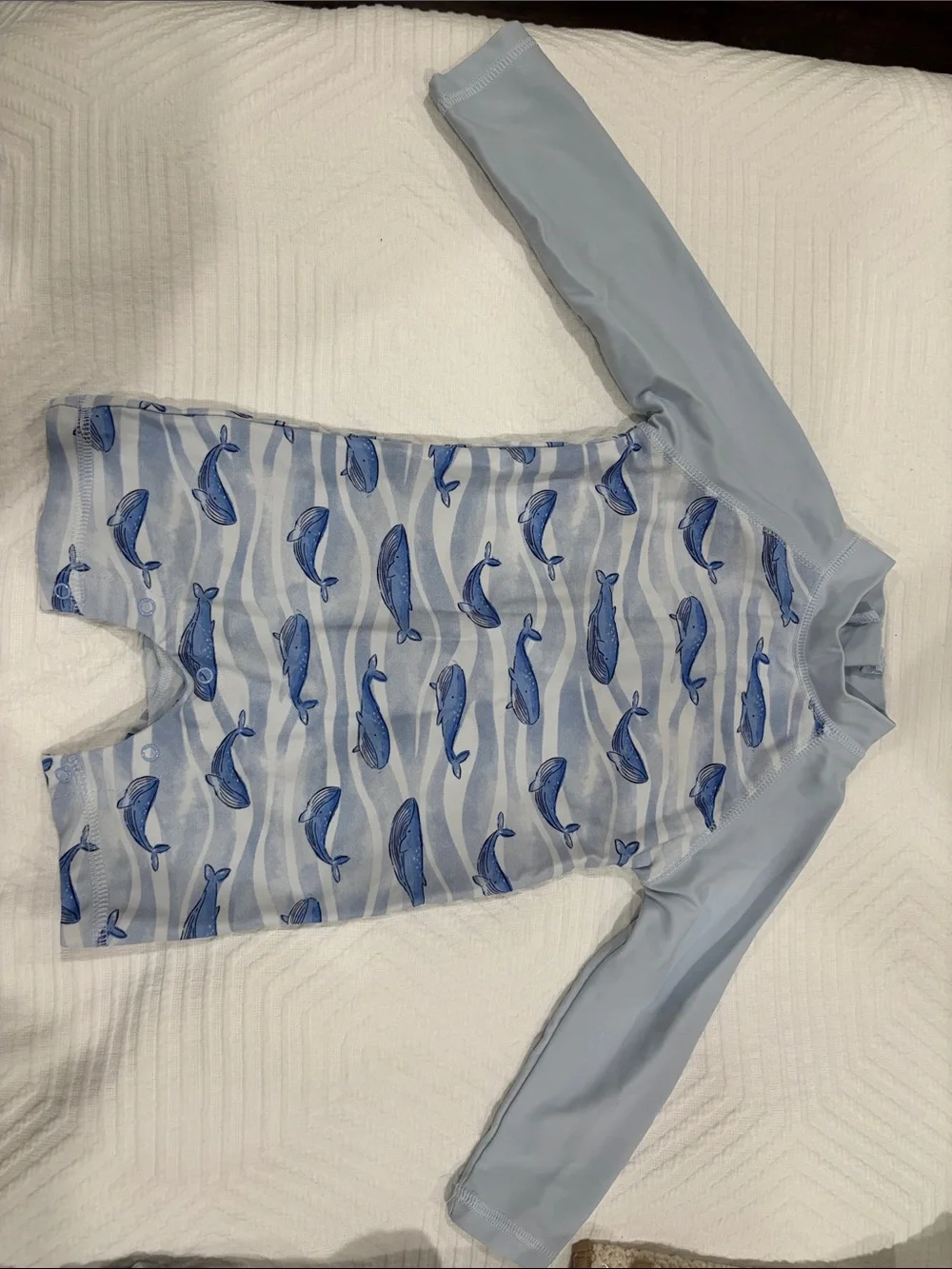 Little Me Whale Long Sleeve Rashguard Swimsuit